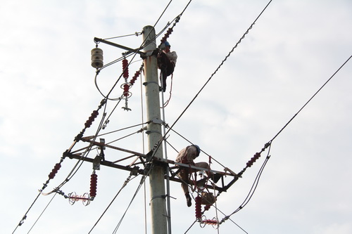 國(guó)網(wǎng)霞浦供電公司加裝線路避雷器，保障兩節(jié)期間電網(wǎng)可靠性
