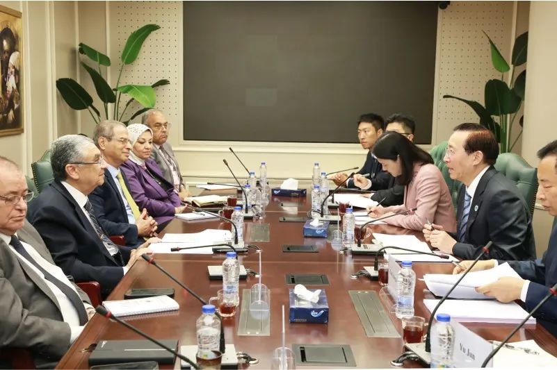 國家電網(wǎng)董事長辛保安與埃及電力部部長沙赫爾、中國駐埃及大使廖力強會談