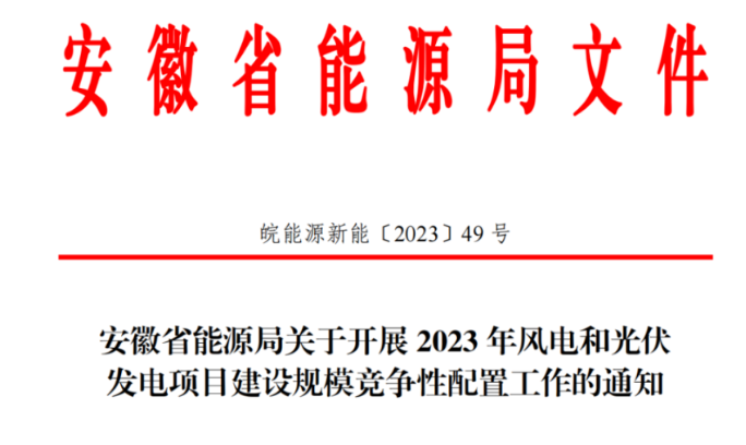 150萬千瓦！安徽省2023年風(fēng)電項目建設(shè)規(guī)模競配方案公布